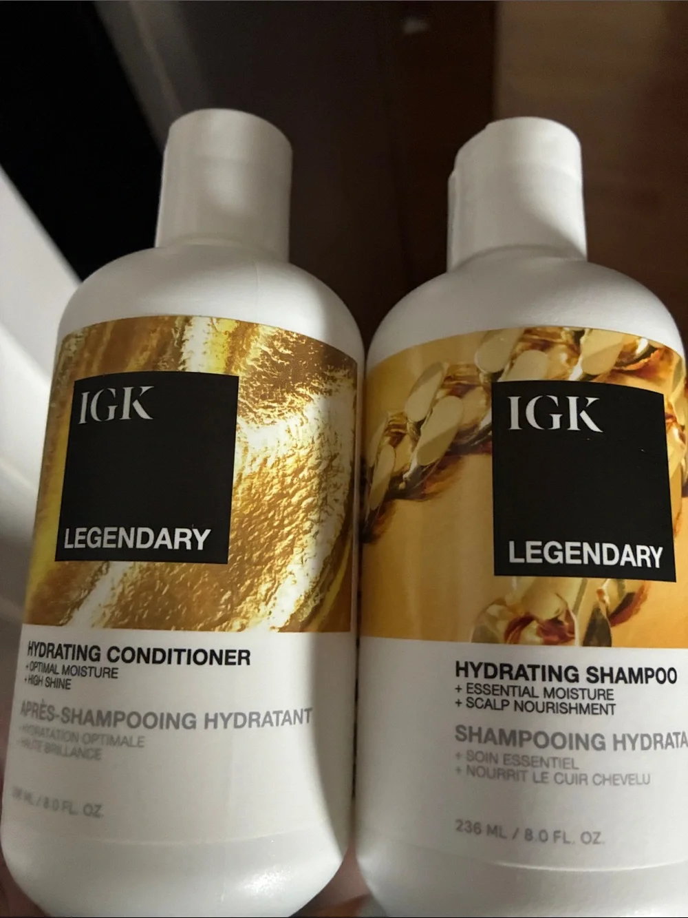IGK Legendary Hydrating Shampoo and Conditioner Duo - Gold/White